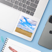 Geerntete Weizenfelder Aufkleber (Laptop mit iPhone)