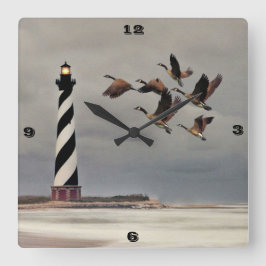 GEESE BEI CAPE HATTERAS LIGHTHOUSE QUADRATISCHE WANDUHR
