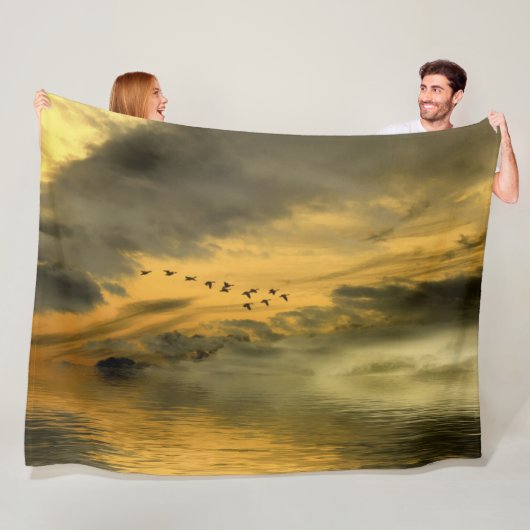 GEESE BEI SUNSET FLEECEDECKE (Beispiel)