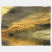 GEESE BEI SUNSET FLEECEDECKE (Vorderseite (Horizontal))