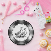 Geese Gingham Pappteller (Party)