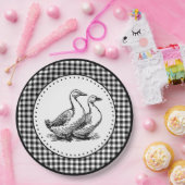 Geese Gingham Pappteller (Party)
