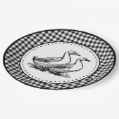 Geese Gingham Pappteller (Schrägansicht)
