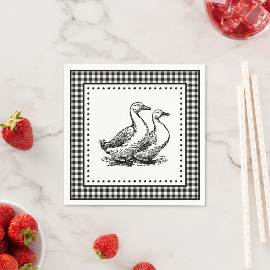 Geese Gingham Serviette (Beispiel)