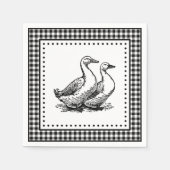 Geese Gingham Serviette (Vorderseite)