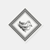 Geese Gingham Serviette (Ecke)