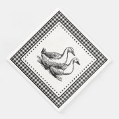 Geese Gingham Serviette (Ecke)