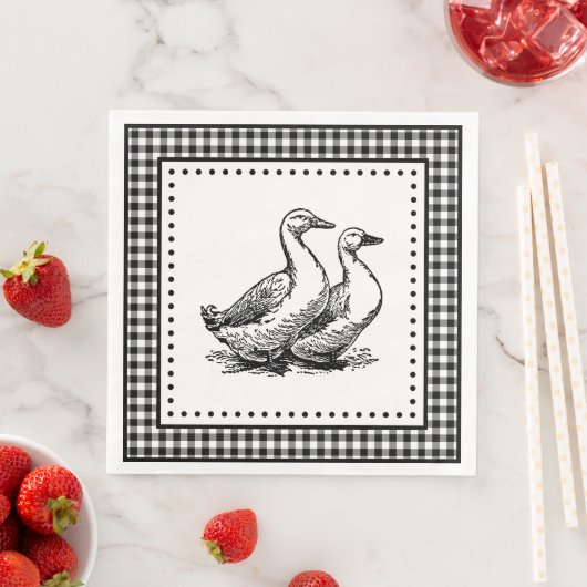 Geese Gingham Serviette (Beispiel)