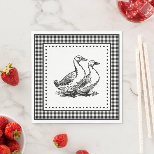 Geese Gingham Serviette (Beispiel)