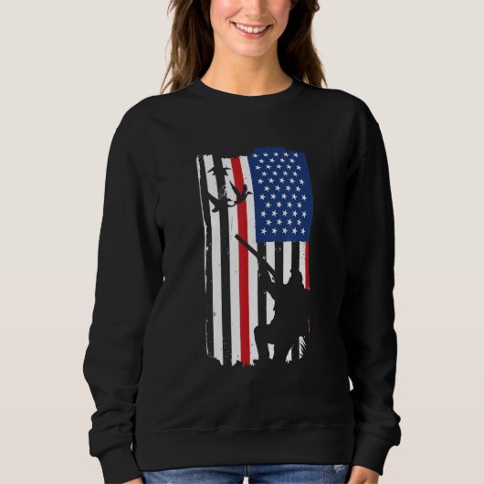 Geese Hunter Us Flag Goose Hunting Sweatshirt (Vorderseite)