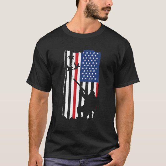 Geese Hunter Us Flag Goose Hunting T-Shirt (Vorderseite)