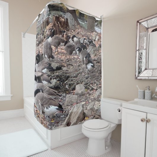 Geese in the Park Shower Curtain Duschvorhang (Beispiel)