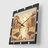 Geese Lakewood Heritage Quadratische Wanduhr (Winkel)