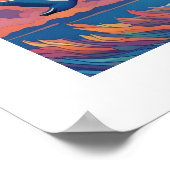 Geese Over Beach bei Sunrise Poster (Ecke)