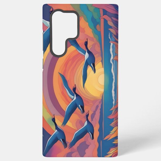 Geese Over Beach bei Sunrise Samsung Galaxy Hülle (Rückseite)