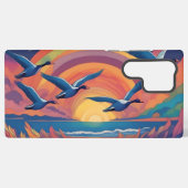 Geese Over Beach bei Sunrise Samsung Galaxy Hülle (Rückseite (Horizontal))