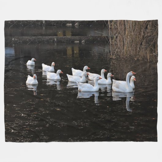 GEESE zum POND Fleecedecke (Vorderseite (Horizontal))