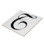 Geesele Letter T in Schwarz-Monogramm-Tile Fliese (Seite)