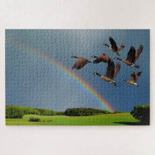 GEESEN ÜBER DEN RAINBOGEN PUZZLE