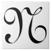 Geessele Buchstaben N in Schwarz-Monogramm-Tile