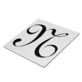 Geessele Buchstaben N in Schwarz-Monogramm-Tile Fliese (Seite)