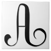 Geessele Letter A in Schwarz-Monogramm-Tile Fliese (Vorderseite)