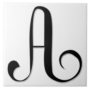 Geessele Letter A in Schwarz-Monogramm-Tile Fliese
