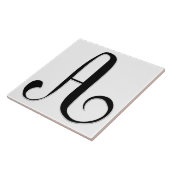 Geessele Letter A in Schwarz-Monogramm-Tile Fliese (Seite)