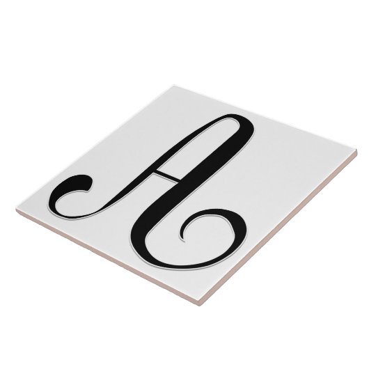 Geessele Letter A in Schwarz-Monogramm-Tile Fliese (Seite)