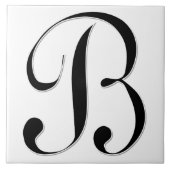 Geessele Letter B in Schwarz-Monogramm-Tile Fliese (Vorderseite)