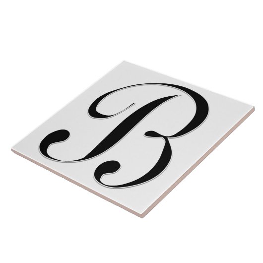 Geessele Letter B in Schwarz-Monogramm-Tile Fliese (Seite)