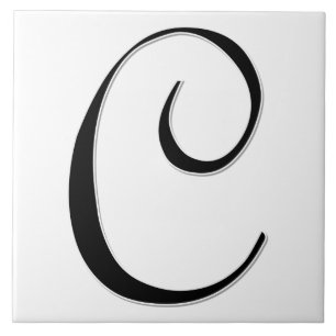 Geessele Letter C in Schwarz-Monogramm-Tile Fliese