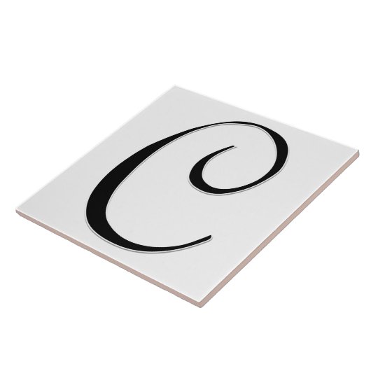 Geessele Letter C in Schwarz-Monogramm-Tile Fliese (Seite)