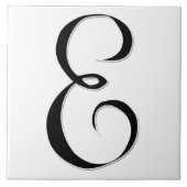 Geessele Letter E in Schwarz-Monogramm-Tile Fliese (Vorderseite)