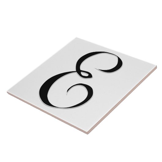 Geessele Letter E in Schwarz-Monogramm-Tile Fliese (Seite)