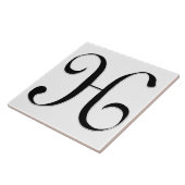 Geessele Letter H in Schwarz-Monogramm-Tile Fliese (Seite)
