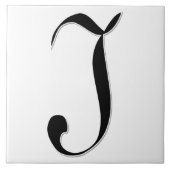 Geessele Letter I in Schwarz-Monogramm-Tile Fliese (Vorderseite)