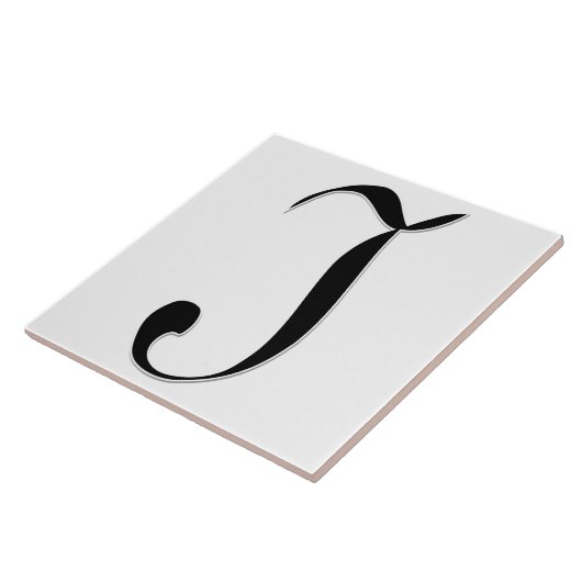 Geessele Letter I in Schwarz-Monogramm-Tile Fliese (Seite)