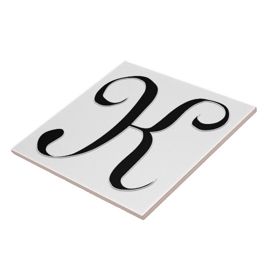 Geessele Letter K in Schwarz-Monogramm-Tile Fliese (Seite)