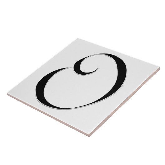 Geessele Letter O in Schwarz-Monogramm-Tile Fliese (Seite)