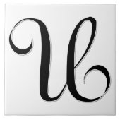 Geessele Letter U in Schwarz-Monogramm-Tile Fliese (Vorderseite)