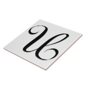 Geessele Letter U in Schwarz-Monogramm-Tile Fliese (Seite)
