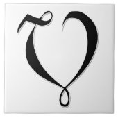 Geessele Letter V in Schwarz-Monogramm-Tile Fliese (Vorderseite)