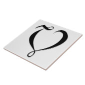 Geessele Letter V in Schwarz-Monogramm-Tile Fliese (Seite)