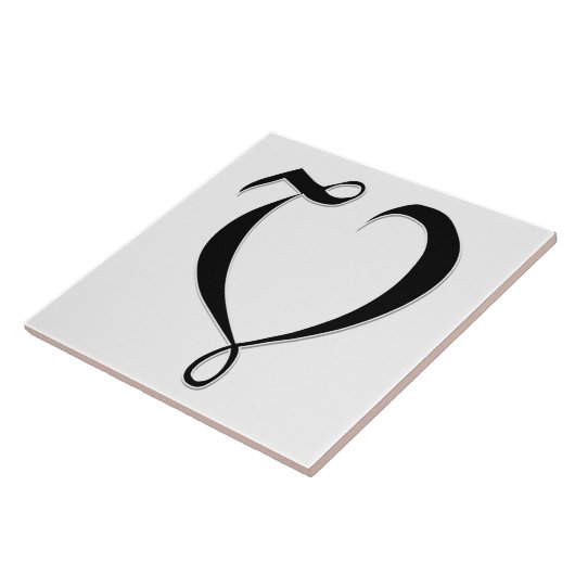 Geessele Letter V in Schwarz-Monogramm-Tile Fliese (Seite)