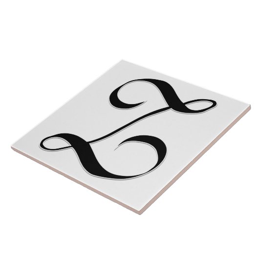 Geessele Letter Z in Schwarz-Monogramm-Tile Fliese (Seite)