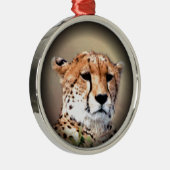 Geetah Portrait von Vollmond: Die Gnade der Natur Ornament Aus Metall (Rechts)