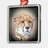 Geetah Portrait von Vollmond: Die Gnade der Natur Silbernes Ornament (Links)