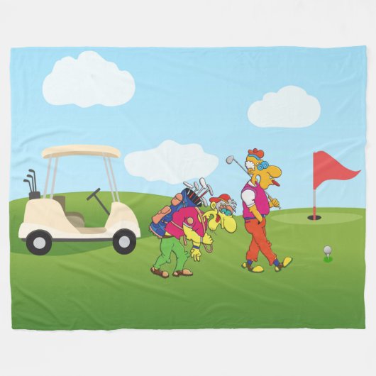 Geezer Golf Fleece Blanket (Vorderseite (Horizontal))