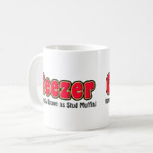 Geezer-oder Bolzen-Muffin-Großvater-Kaffee-Tasse Kaffeetasse (Vorderseite Links)